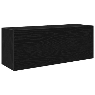 vidaXL ντουλάπι τοίχου μπάνιου μαύρο 80x25x30cm κατασκευασμένο ξύλο