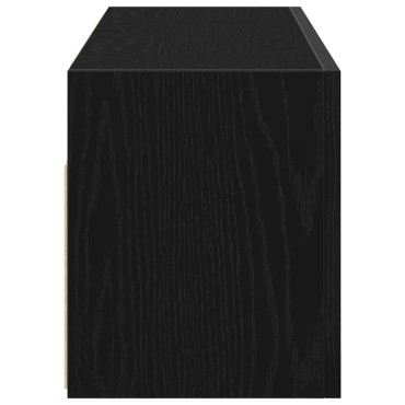 vidaXL ντουλάπι τοίχου μπάνιου μαύρο 80x25x30cm κατασκευασμένο ξύλο