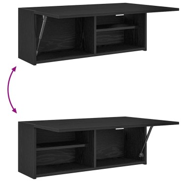 vidaXL ντουλάπι τοίχου μπάνιου μαύρο 80x25x30cm κατασκευασμένο ξύλο