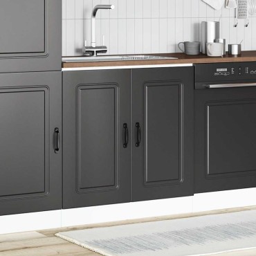vidaXL Ντουλάπι βάσης νεροχύτη Kalmar Μαύρο 80x46x81,5cm Επεξ. Ξύλο 1 τεμ.