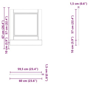 vidaXL Πίνακας πλυντηρίου πιάτων Porto Sonoma Δρυς 60x1,5x67cm