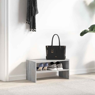vidaXL Ράφι παπουτσιών στοιβαζόμενο γκρι Sonoma 60x30x30,5cm