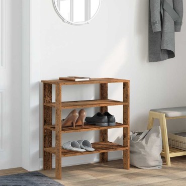 Ράφι παπουτσιών vidaXL Παλιό ξύλο 61x32x70cm Κατασκευασμένο ξύλο