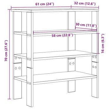 Ράφι παπουτσιών vidaXL Παλιό ξύλο 61x32x70cm Κατασκευασμένο ξύλο