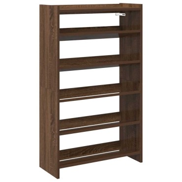 vidaXL Ράφι παπουτσιών καφέ δρυς 60x25x100cm Κατασκευασμένο ξύλο