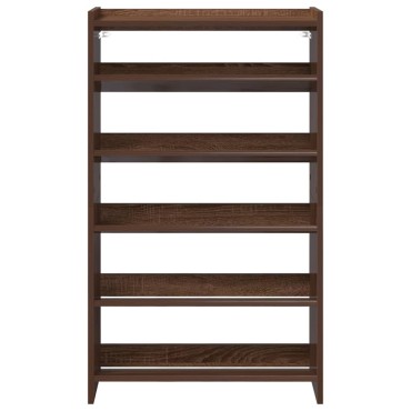 vidaXL Ράφι παπουτσιών καφέ δρυς 60x25x100cm Κατασκευασμένο ξύλο