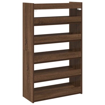 vidaXL Ράφι παπουτσιών καφέ δρυς 60x25x100cm Κατασκευασμένο ξύλο