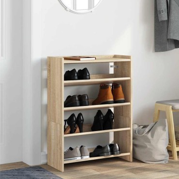Ράφι παπουτσιών vidaXL Sonoma Oak 60x25x81cm Κατασκευασμένο ξύλο