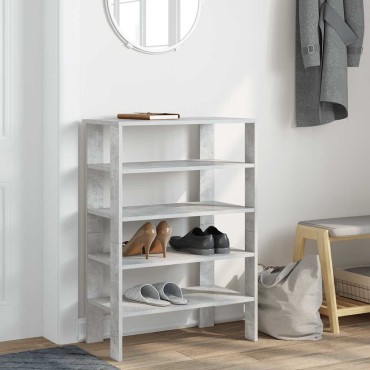 Ράφι παπουτσιών vidaXL Γκρι μπετόν 61x32x87,5cm Κατασκευασμένο ξύλο
