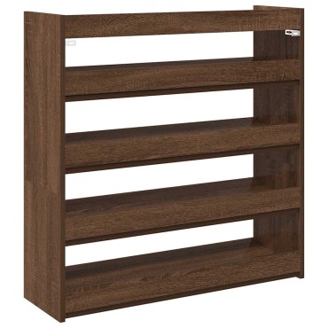 vidaXL Ράφι παπουτσιών καφέ δρυς 80x25x81cm Κατασκευασμένο ξύλο