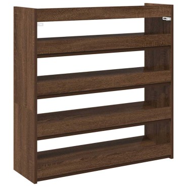vidaXL Ράφι παπουτσιών καφέ δρυς 80x25x81cm Κατασκευασμένο ξύλο