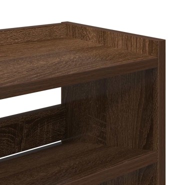 vidaXL Ράφι παπουτσιών καφέ δρυς 80x25x81cm Κατασκευασμένο ξύλο
