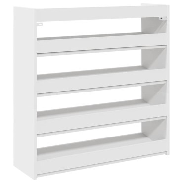 Ράφι παπουτσιών vidaXL Λευκό 80x25x81cm Κατασκευασμένο ξύλο