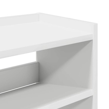 Ράφι παπουτσιών vidaXL Λευκό 80x25x81cm Κατασκευασμένο ξύλο