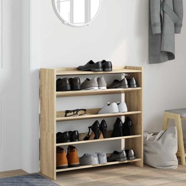 Ράφι παπουτσιών vidaXL Sonoma Oak 80x25x81cm Κατασκευασμένο ξύλο