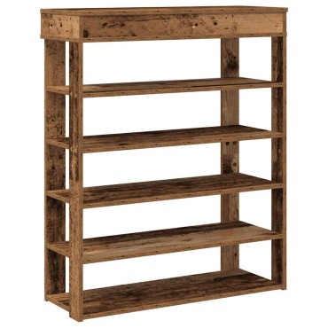 Ράφι παπουτσιών vidaXL Παλιό ξύλο 80x30x98 cm Κατασκευασμένο ξύλο