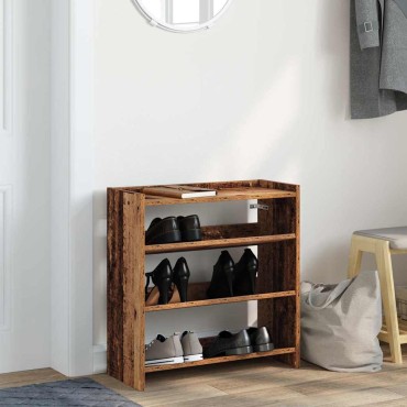 Ράφι παπουτσιών vidaXL Παλιό ξύλο 60x25x62cm Κατασκευασμένο ξύλο