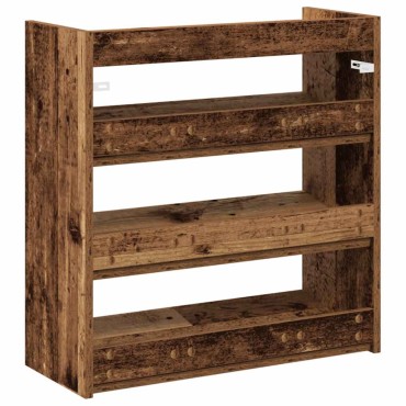 Ράφι παπουτσιών vidaXL Παλιό ξύλο 60x25x62cm Κατασκευασμένο ξύλο