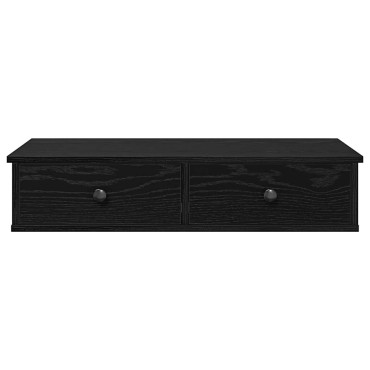 vidaXL Ράφι τοίχου με συρτάρια Μαύρο 80x34x17cm Κατασκευασμένο ξύλο 1 τεμ.