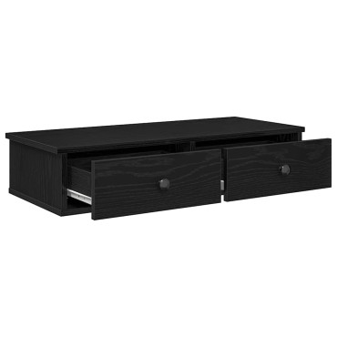 vidaXL Ράφι τοίχου με συρτάρια Μαύρο 80x34x17cm Κατασκευασμένο ξύλο 1 τεμ.