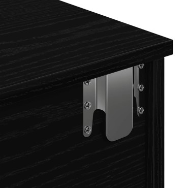vidaXL Ράφι τοίχου με συρτάρια Μαύρο 80x34x17cm Κατασκευασμένο ξύλο 1 τεμ.