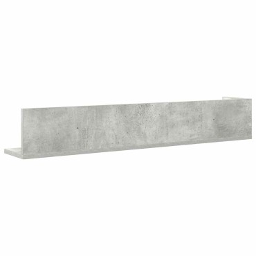 vidaXL Ράφια τοίχου 2 τεμ. Μπετόν Γκρι 100x16,5x16,5cm Ξύλο μηχανής