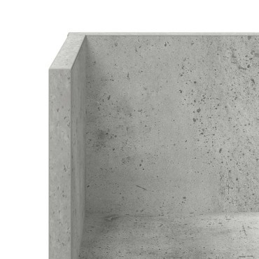 vidaXL Ράφια τοίχου 2 τεμ. Μπετόν Γκρι 100x16,5x16,5cm Ξύλο μηχανής