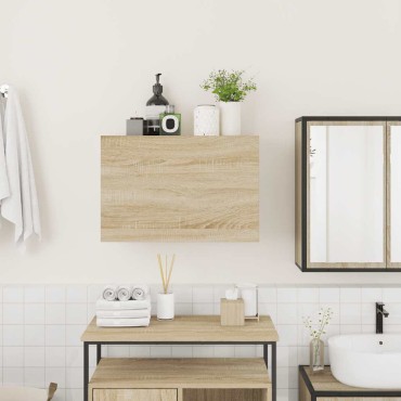 vidaXL Ντουλάπι τοίχου μπάνιου Sonoma Oak 60x25x40cm Ξύλινη κατασκευή 1 τεμ.
