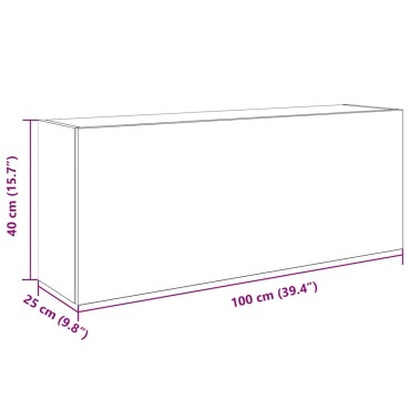 vidaXL Ντουλάπι τοίχου μπάνιου Μπετόν Γκρι 100x25x40cm 1 τεμ.