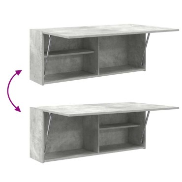 vidaXL Ντουλάπι τοίχου μπάνιου Μπετόν Γκρι 100x25x40cm 1 τεμ.