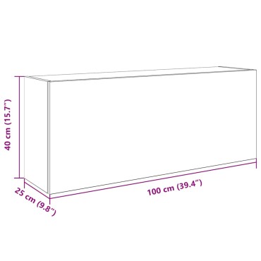 vidaXL ντουλάπι τοίχου μπάνιου μαύρο 100x25x40cm κατασκευασμένο ξύλο