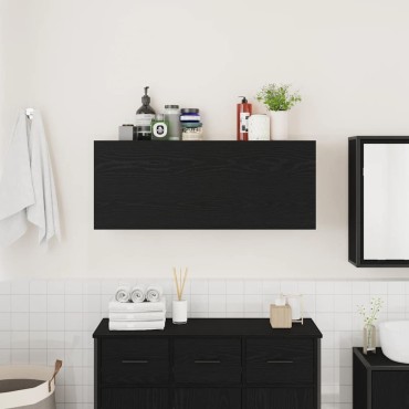 vidaXL ντουλάπι τοίχου μπάνιου μαύρο 100x25x40cm κατασκευασμένο ξύλο