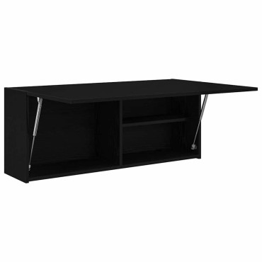 vidaXL ντουλάπι τοίχου μπάνιου μαύρο 100x25x40cm κατασκευασμένο ξύλο