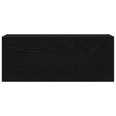 vidaXL ντουλάπι τοίχου μπάνιου μαύρο 100x25x40cm κατασκευασμένο ξύλο