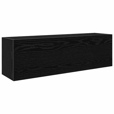 vidaXL ντουλάπι τοίχου μπάνιου μαύρο 100x25x30cm κατασκευασμένο ξύλο