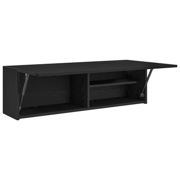 vidaXL ντουλάπι τοίχου μπάνιου μαύρο 100x25x30cm κατασκευασμένο ξύλο