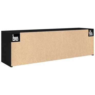 vidaXL ντουλάπι τοίχου μπάνιου μαύρο 100x25x30cm κατασκευασμένο ξύλο