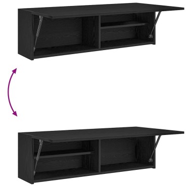 vidaXL ντουλάπι τοίχου μπάνιου μαύρο 100x25x30cm κατασκευασμένο ξύλο
