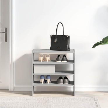 vidaXL Ράφια παπουτσιών 2 τμχ στοιβαζόμενα Γκρι Sonoma 60x30x30,5cm