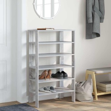 Ράφι παπουτσιών vidaXL Γκρι Sonoma 61x32x105cm Κατασκευασμένο ξύλο