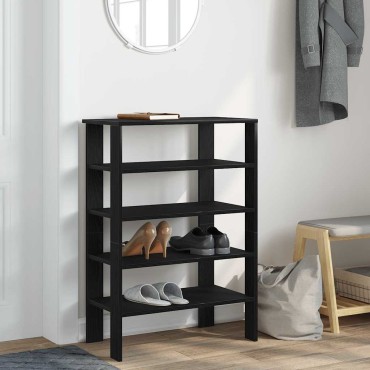 Ράφι παπουτσιών vidaXL Μαύρο 61x32x87,5cm Κατασκευασμένο ξύλο