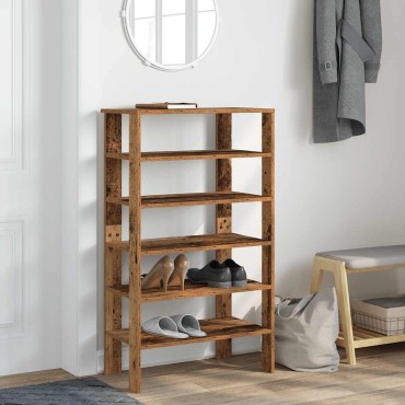 Ράφι παπουτσιών vidaXL Παλιό ξύλο 61x32x105cm Κατασκευασμένο ξύλο