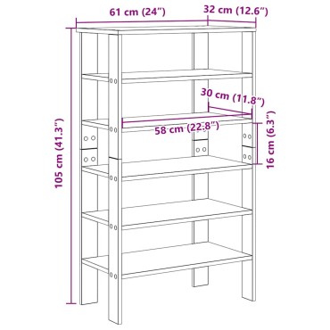 Ράφι παπουτσιών vidaXL Παλιό ξύλο 61x32x105cm Κατασκευασμένο ξύλο