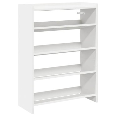 Ράφι παπουτσιών vidaXL Λευκό 60x25x81cm Κατασκευασμένο ξύλο