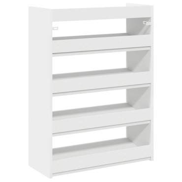 Ράφι παπουτσιών vidaXL Λευκό 60x25x81cm Κατασκευασμένο ξύλο