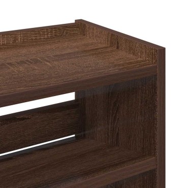 vidaXL Ράφι παπουτσιών καφέ δρυς 60x25x81cm Κατασκευασμένο ξύλο