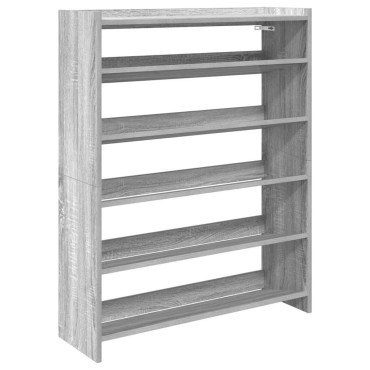Ράφι παπουτσιών vidaXL Γκρι Sonoma 80x25x100cm Κατασκευασμένο ξύλο