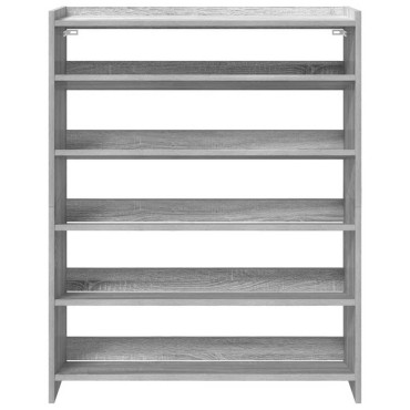Ράφι παπουτσιών vidaXL Γκρι Sonoma 80x25x100cm Κατασκευασμένο ξύλο