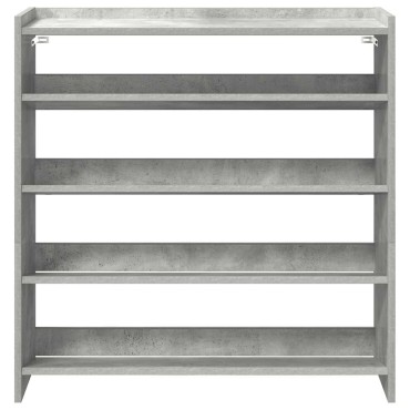 Ράφι παπουτσιών vidaXL Γκρι μπετόν 80x25x81cm Κατασκευασμένο ξύλο