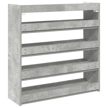 Ράφι παπουτσιών vidaXL Γκρι μπετόν 80x25x81cm Κατασκευασμένο ξύλο